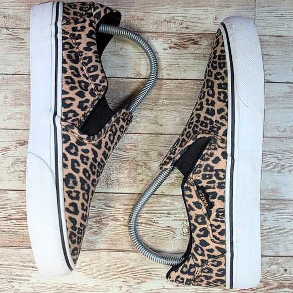 Vans Asher Deluxe Comfort Ortholite Cheetah Leopard Print Women's 6.5 Black Tan - Picture 9 of 13
